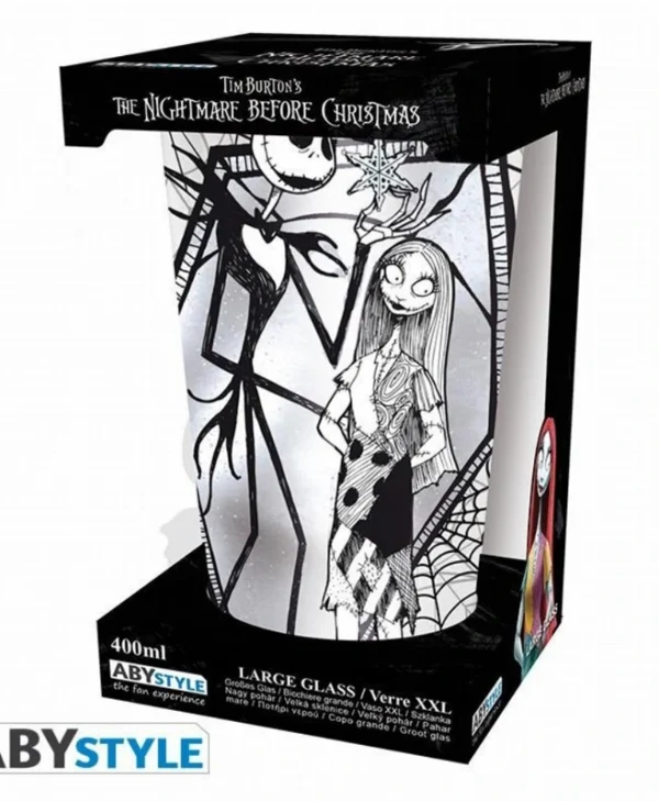 Abysse Nightmare Before Christmas - Jack and Sally Κούπα Γυάλινη Λευκή 400ml ABYVER146
