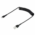 StarTech Spiral USB to Lightning Cable Μαύρο 0.5m (RUSB2ALT50CMBC)