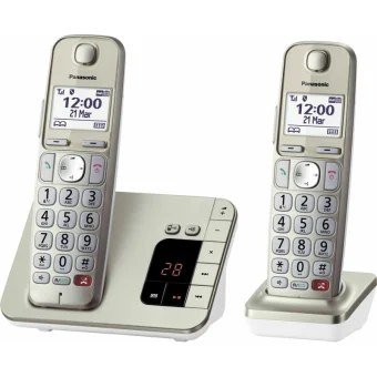 Panasonic KX-TGE262GN Ασύρματο Τηλέφωνο Duo Champagne
