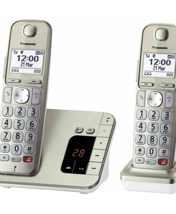 Panasonic KX-TGE262GN Ασύρματο Τηλέφωνο Duo Champagne