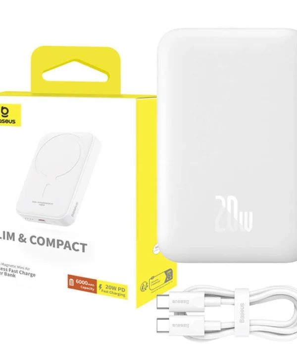 Baseus Mini MagSafe Power Bank 6000mAh 20W με Θύρα USB-C Λευκό P10059002223-00