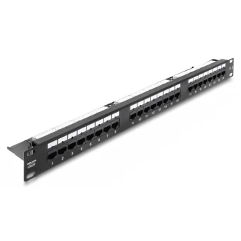 DeLock Patch Panel Unshielded για Rack 1U 19" 24 Θυρών Μαύρο 91087