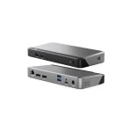 Alogic Universal Dual 4K Dockin USB-C Docking Station με DisplayPort 4K PD Ethernet και σύνδεση 2 Οθονών Γκρι DUPRDX2-WW