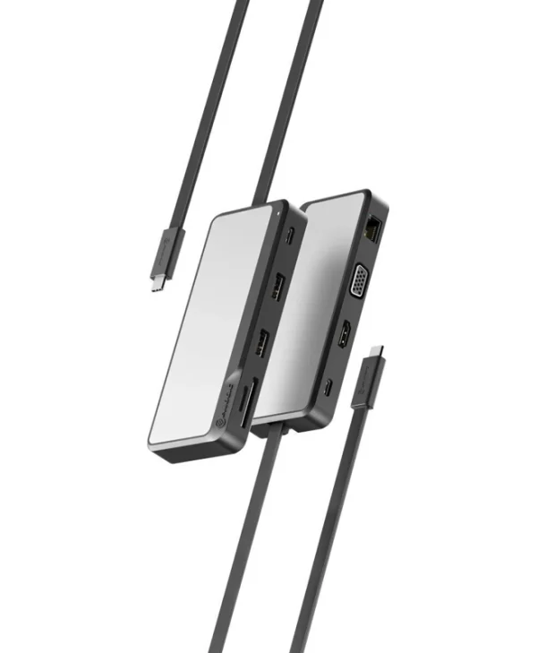 Alogic Fusion USB-C Docking Station με HDMI Ethernet και σύνδεση 2 Οθονών Ασημί FUPHDVG1
