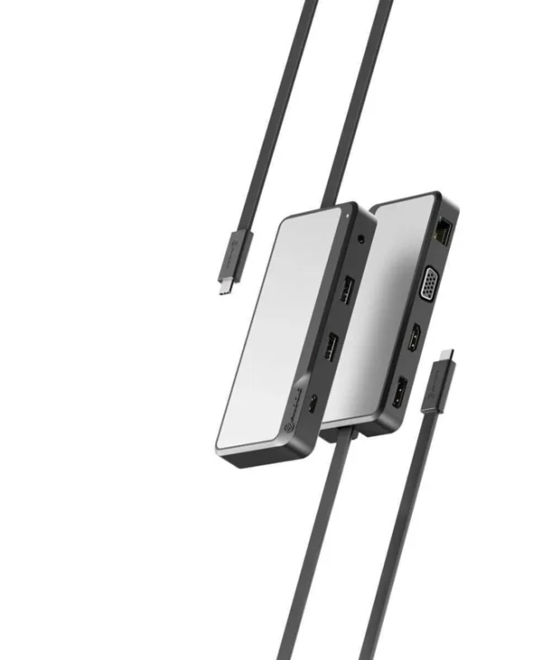 Alogic Fusion USB-C Docking Station με HDMI/DisplayPort 4K PD Ethernet και σύνδεση 3 Οθονών Γκρι FUPCVH