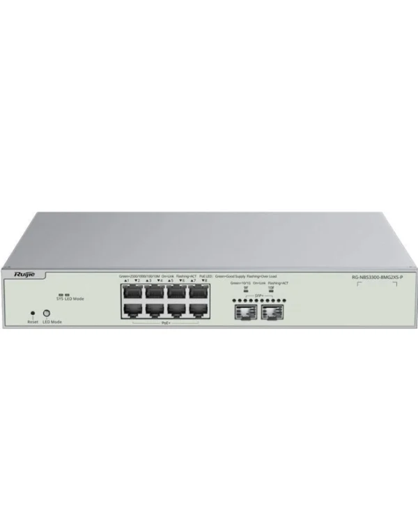 Ruijie RG-NBS3300-8MG2XS-P v1 Managed L2 PoE+ Switch με 10 Θύρες Ethernet και 2 SFP Θύρες