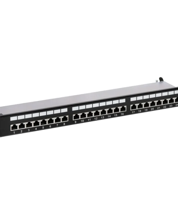 Delta Patch Panel για Rack 1U 19" 24 Θυρών Μαύρο PP-24/RJ6-C/FTP