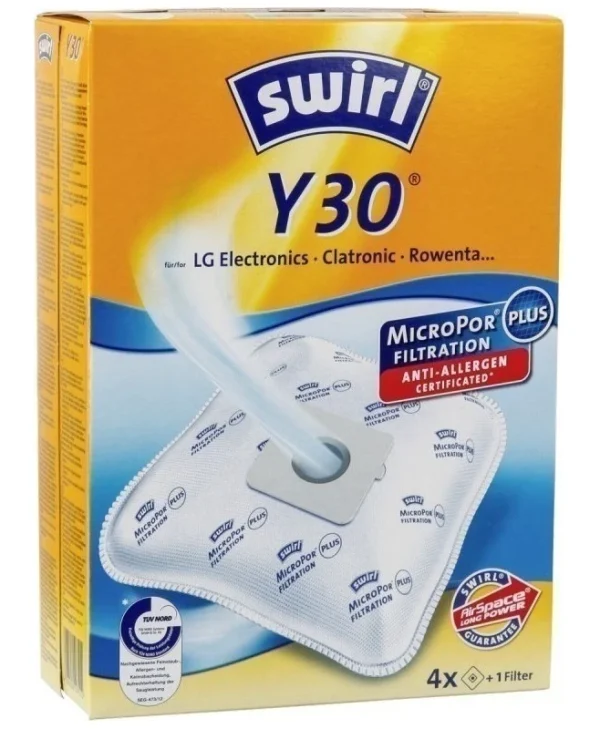Swirl Y30 Σακούλες Σκούπας 4τμχ Συμβατή με Σκούπα Rowenta 197514