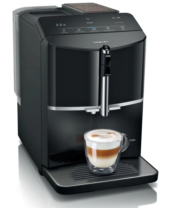 Siemens Eq.300 Αυτόματη Μηχανή Espresso 1300W Πίεσης 15bar με Μύλο Άλεσης Μαύρη TF301E19