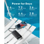 Charmast W2065 Power Bank 20000mAh 20W με 2 Θύρες USB-A και Θύρα USB-C Power Delivery / Quick Charge 3.0 Μαύρο - Image 6