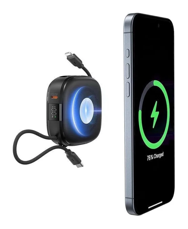 Charmast W1205 MagSafe Power Bank 10000mAh 20W με Θύρα USB-C Power Delivery Μαύρο