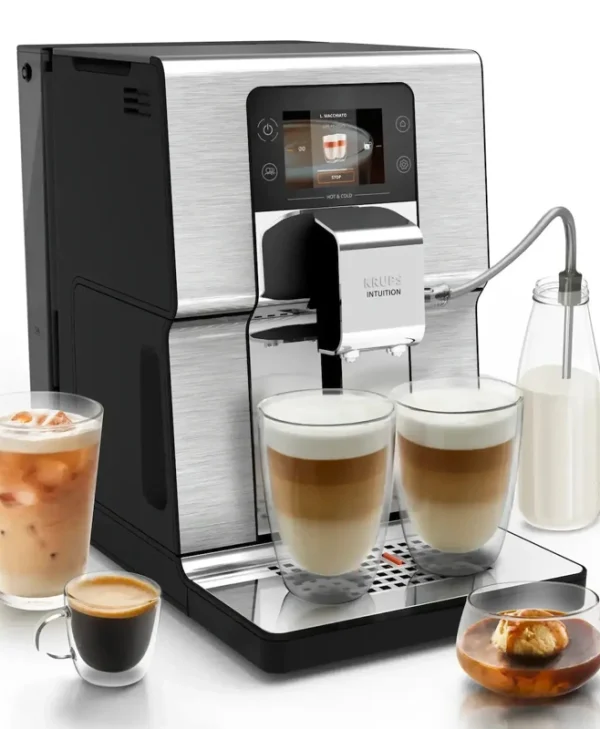 Krups Experience Αυτόματη Μηχανή Espresso 1550W Πίεσης 15bar για Cappuccino με Μύλο Άλεσης Γκρι EA879E