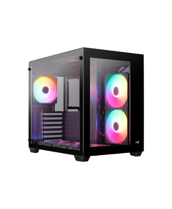 Aerocool Dryft-BK-v2 Gaming Mini Tower Κουτί Υπολογιστή με Πλαϊνό Παράθυρο και RGB Φωτισμό Μαύρο ACCM-ES01163.11