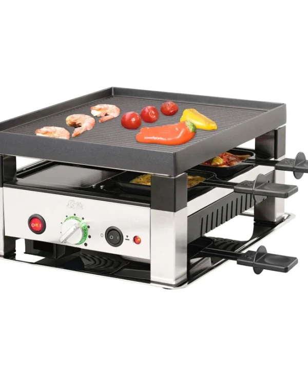 Solis Επιτραπέζια Ηλεκτρική Ψησταριά Raclette Λείας και Αυλακωτής Πλάκας 1020W με Ρυθμιζόμενο Θερμοστάτη S0128
