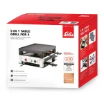 Solis Επιτραπέζια Ηλεκτρική Ψησταριά Raclette Λείας και Αυλακωτής Πλάκας 1020W με Ρυθμιζόμενο Θερμοστάτη S0128 - Image 5