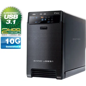 Fantec QB-X2U31R Θήκη για 2 Σκληρούς Δίσκους 3.5" SATA III με σύνδεση USB 3.1 Type-C 2133