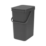 Brabantia Κάδος Απορριμμάτων Πλαστικός Γκρι 12lt 109805