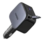 Ugreen EC604 Φορτιστής Αυτοκινήτου 145W 3A Γρήγορης Φόρτισης με Θύρες: 1xUSB 1xType-C μαζί με Καλώδιο Ενσωματωμένο Γκρι Χρώμα 55910B