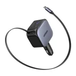 Ugreen EC604 Φορτιστής Αυτοκινήτου 145W 3A Γρήγορης Φόρτισης με Θύρες: 1xUSB 1xType-C μαζί με Καλώδιο Ενσωματωμένο Γκρι Χρώμα 55910B - Image 4