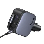 Ugreen EC604 Φορτιστής Αυτοκινήτου 145W 3A Γρήγορης Φόρτισης με Θύρες: 1xUSB 1xType-C μαζί με Καλώδιο Ενσωματωμένο Γκρι Χρώμα 55910B - Image 6