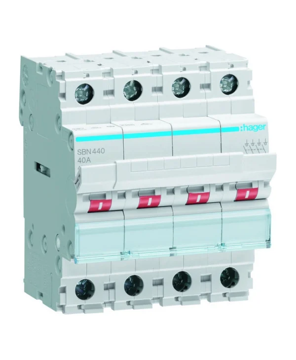 Hager Τετραπολικός Διακόπτης Ράγας 400V 40A SBN440