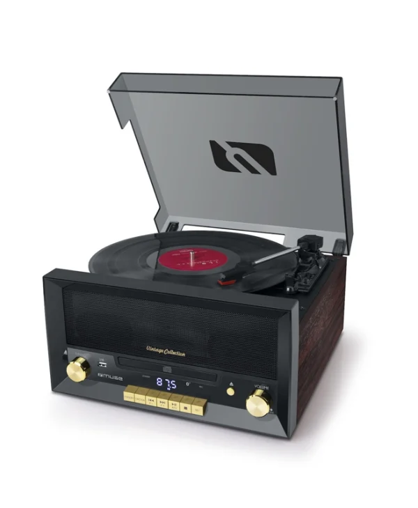 Muse MT-112 W Πικάπ με Προενίσχυση και Ενσωματωμένα Ηχεία Μαύρο MT-112W
