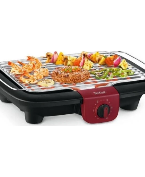 Tefal BBQ Easygrill Επιτραπέζια Ηλεκτρική Ψησταριά Σχάρας 2300W με Ρυθμιζόμενο Θερμοστάτη 37x23.5εκ. BG90E5
