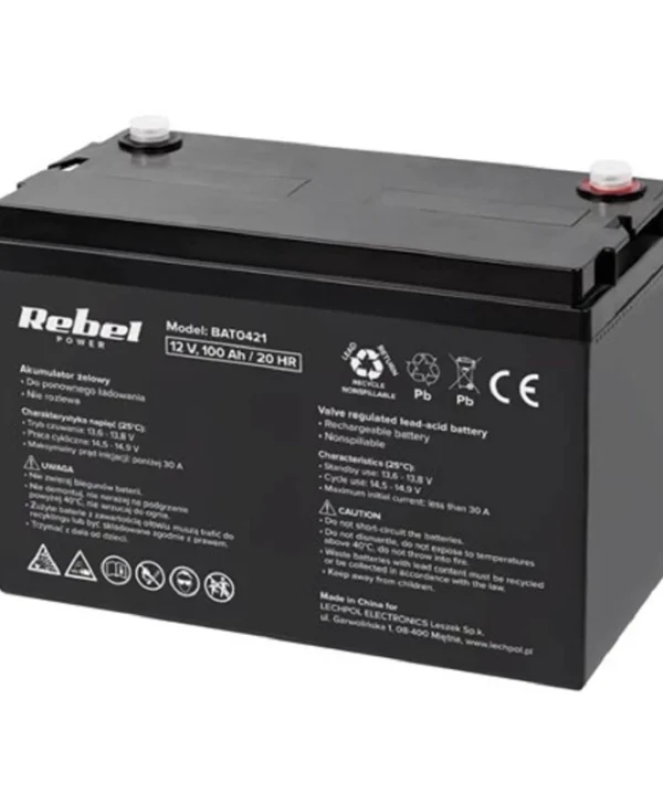 Rebel Μπαταρία UPS με Χωρητικότητα 100Ah και Τάση 12V BAT0421 1τμχ