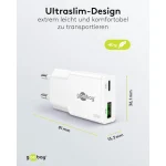 Goobay Φορτιστής Χωρίς Καλώδιο GaN με Θύρα USB-A και Θύρα USB-C 30W Power Delivery Λευκός (75738) - Image 3