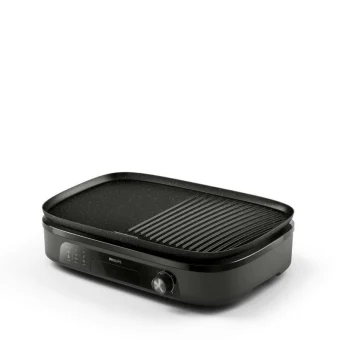 Philips Επιτραπέζια Ηλεκτρική Ψησταριά Λείας και Αυλακωτής Πλάκας 2400W 46.4x34εκ. HD6210/90