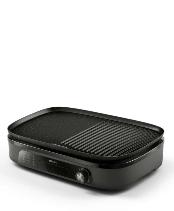 Philips Επιτραπέζια Ηλεκτρική Ψησταριά Λείας και Αυλακωτής Πλάκας 2400W 46.4x34εκ. HD6210/90