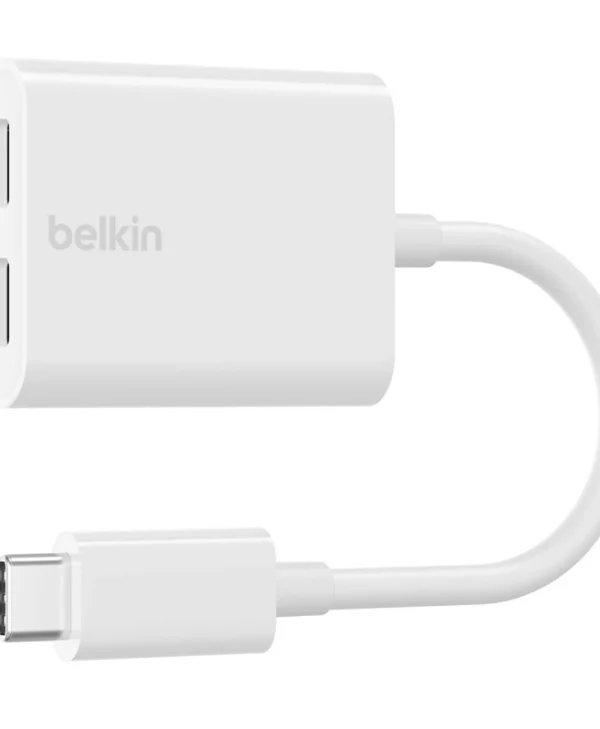 Belkin Connect Μετατροπέας USB-C male σε USB-C 2x female Λευκό 1τμχ F7U081BTWH