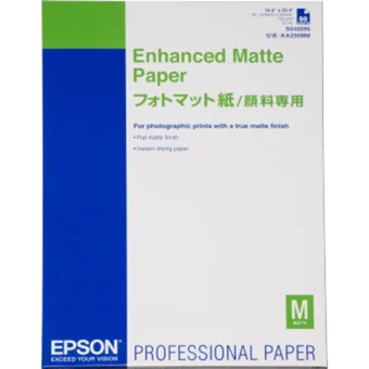 Epson Enhanced Matte Paper Φωτογραφικό Χαρτί A4 (21x30) 192gr/m² για Εκτυπωτές Inkjet 250 Φύλλα C13S041718