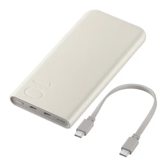 Samsung Power Bank 10000mAh 25W με 2 Θύρες USB-C Μπεζ EB-P3401XUEGWW