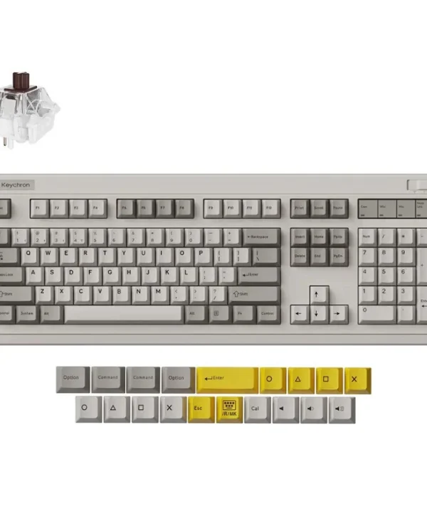 Keychron R6 QMK R6-M3 Ασύρματο Gaming Μηχανικό Πληκτρολόγιο με Keychron Super Brown διακόπτες (Αγγλικό US) Γκρι