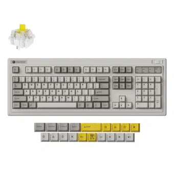 Keychron R6 QMK R6-M4 Ασύρματο Gaming Μηχανικό Πληκτρολόγιο με Keychron Super Banana διακόπτες (Αγγλικό US) Γκρι