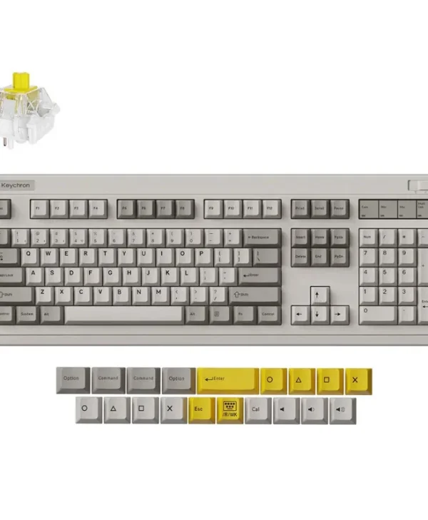 Keychron R6 QMK R6-M4 Ασύρματο Gaming Μηχανικό Πληκτρολόγιο με Keychron Super Banana διακόπτες (Αγγλικό US) Γκρι