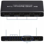 Hdmi 2.1 Splitter 1x4 Ultra Hd Hdcp 2.3 8k60hz 4k 120hz 4 Tv 16950 - Image 4