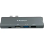 Canyon Docking Station με Διπλό USB-C HDMI 4K PD και σύνδεση 2 Οθονών Γκρι (CNS-TDS05B) - Image 2