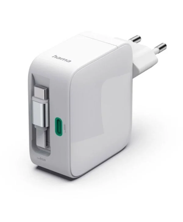 HAMA Φορτιστής Χωρίς Καλώδιο GaN με Θύρα USB-C 65W Power Delivery / Quick Charge 3.0 Λευκός (00201957)