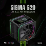GameMax Sigma 620 LCD Ψύκτρα Επεξεργαστή Διπλού Ανεμιστήρα για Socket AM4/AM5/1200/1700 με ARGB Φωτισμό SIGMA 620 LCD BK - Image 7
