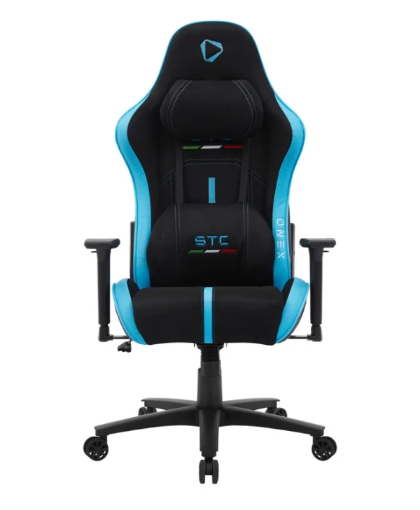 Onex STC Alcantara L Series Καρέκλα Gaming Δερματίνης με Ρυθμιζόμενα Μπράτσα Black/Blue ONEX-STC-A-L-BB