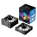 GameMax Case Fan 120mm (44cfm) με ARGB Φωτισμό και Σύνδεση 4-Pin PWM / 3-Pin 3τμχ KF300 BK - Image 4