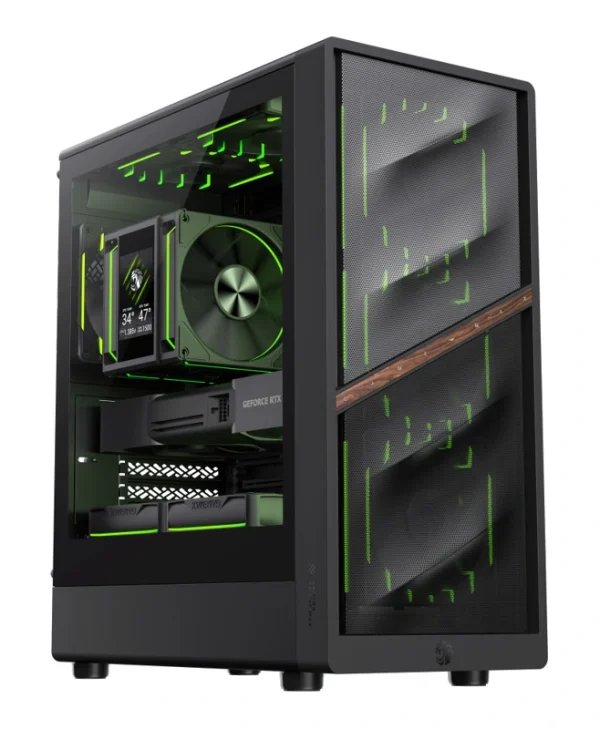 GameMax AERIS 330 MB Gaming Mini Tower Κουτί Υπολογιστή με Πλαϊνό Παράθυρο και RGB Φωτισμό Μαύρο