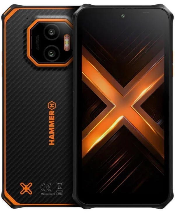 Hammer Energy X2 5G Dual SIM (8/256GB) Ανθεκτικό Smartphone Μαύρο-Πορτοκαλί TEL001066