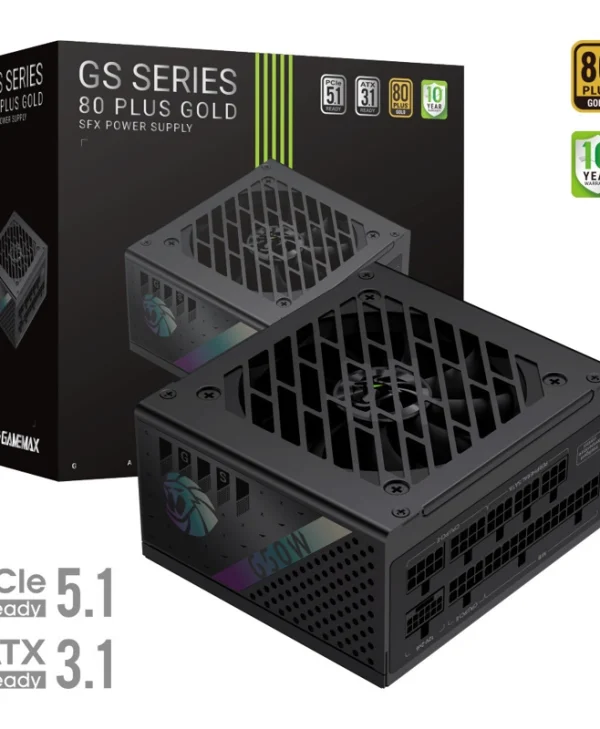 GameMax GS 650G 650W Μαύρο Τροφοδοτικό Υπολογιστή Full Modular 80 Plus Gold