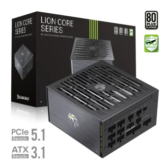 GameMax Lion Core 1200W Μαύρο Τροφοδοτικό Υπολογιστή Full Modular 80 Plus Platinum LION CORE 1200P