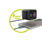 Mobile Origin Φορτιστής Χωρίς Καλώδιο GaN με Θύρα USB-A και Θύρα USB-C 65W Quick Charge 2.0 / Quick Charge 3.0 Μαύρος (PW3) MO-65WDCH-PW3 - Image 8