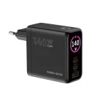 Mobile Origin Φορτιστής GaN με Θύρα USB-A και 2 Θύρες USB-C 140W Power Delivery Μαύρος (PW21) MO-140WDCH-PW21