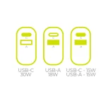 Mobile Origin Φορτιστής Χωρίς Καλώδιο GaN με Θύρα USB-A και Θύρα USB-C 30W Power Delivery Λευκός (MO14 EU,USA,UK,AUS) FRL-TRVL30W-MO14 - Image 2
